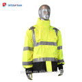 Durability 3M Reflective Safety Pocket Raincoat Suit With Mic Tabs And Zipper Front Closure